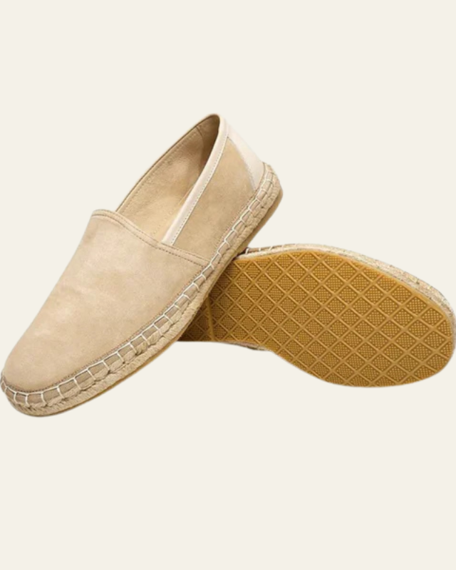 Aurazio Espadrilla in camoscio sabbia da uomo