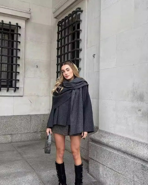 Giacca Donna in Lana Drappeggiata Calda Raffinatezza Senza Tempo