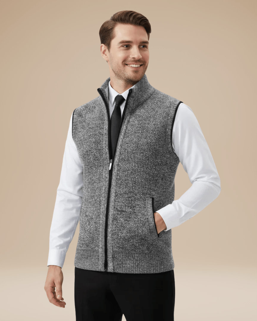 Aurazio Gilet In Maglia Uomo Lana Mista Leggero Caldo Versatile Per Camicie E T Shirt
