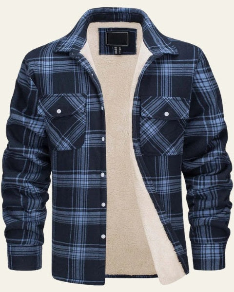 Aurazio Giacca in flanella con fodera sherpa da uomo