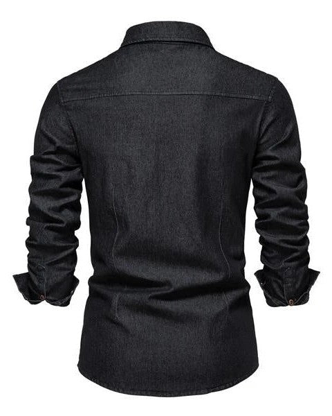 Aurazio Camicia di Jeans Classica da Uomo