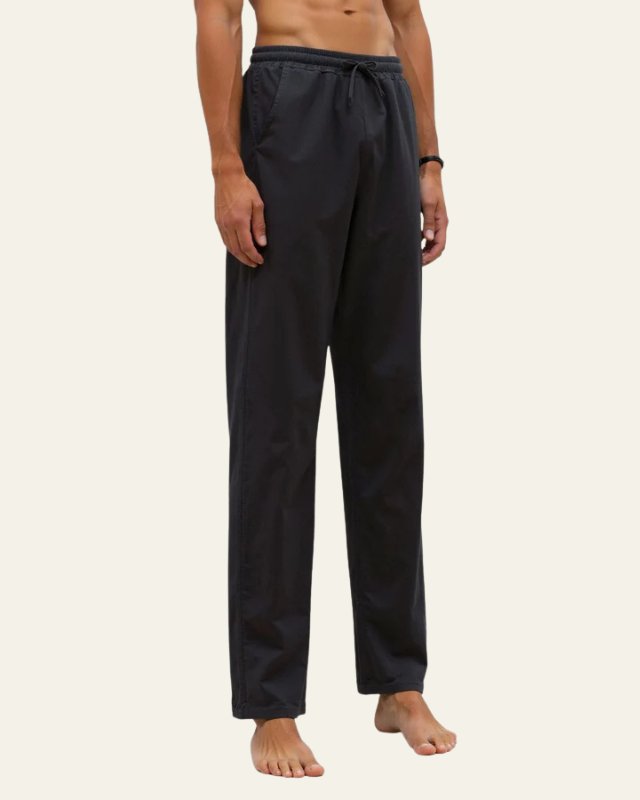 Aurazio Pantaloni in cotone-lino con coulisse da uomo