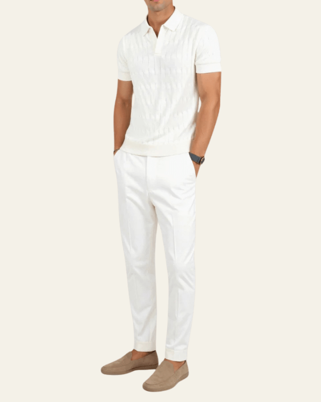 Aurazio Polo in Maglia Texturizzata da Uomo