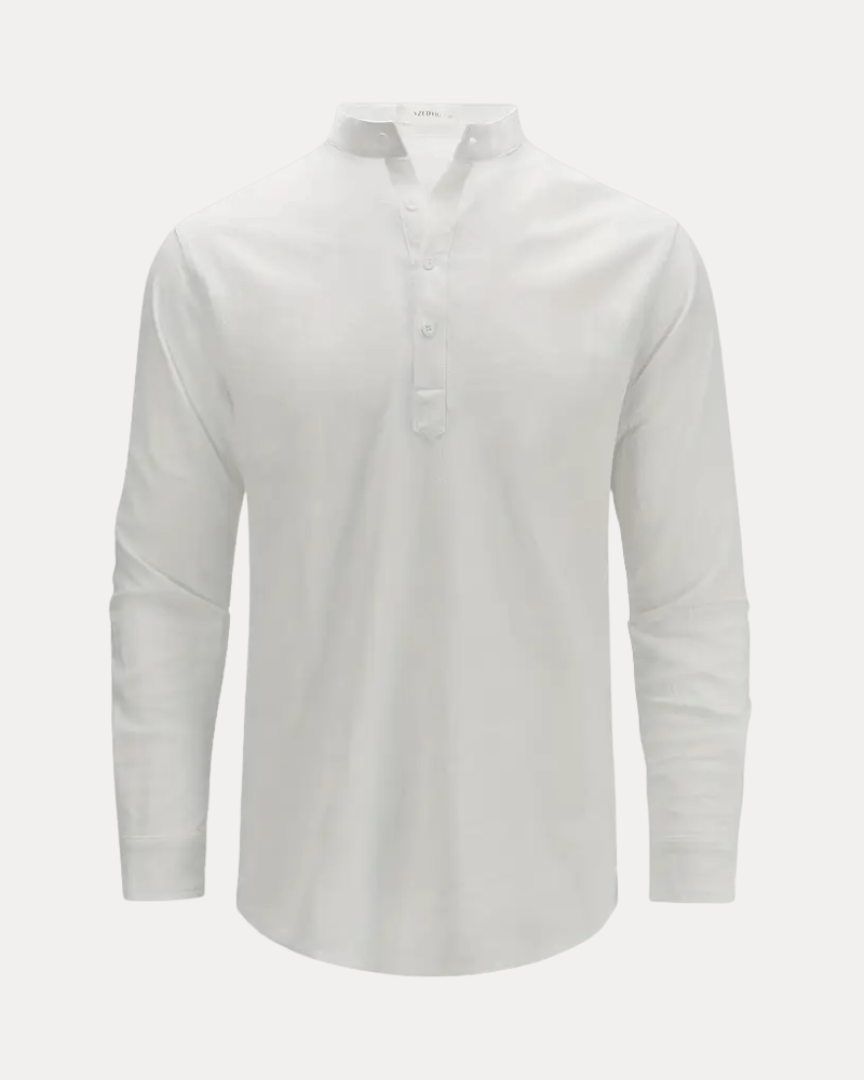 Aurazio Camicia Henley Uomo In Misto Lino Traspirante