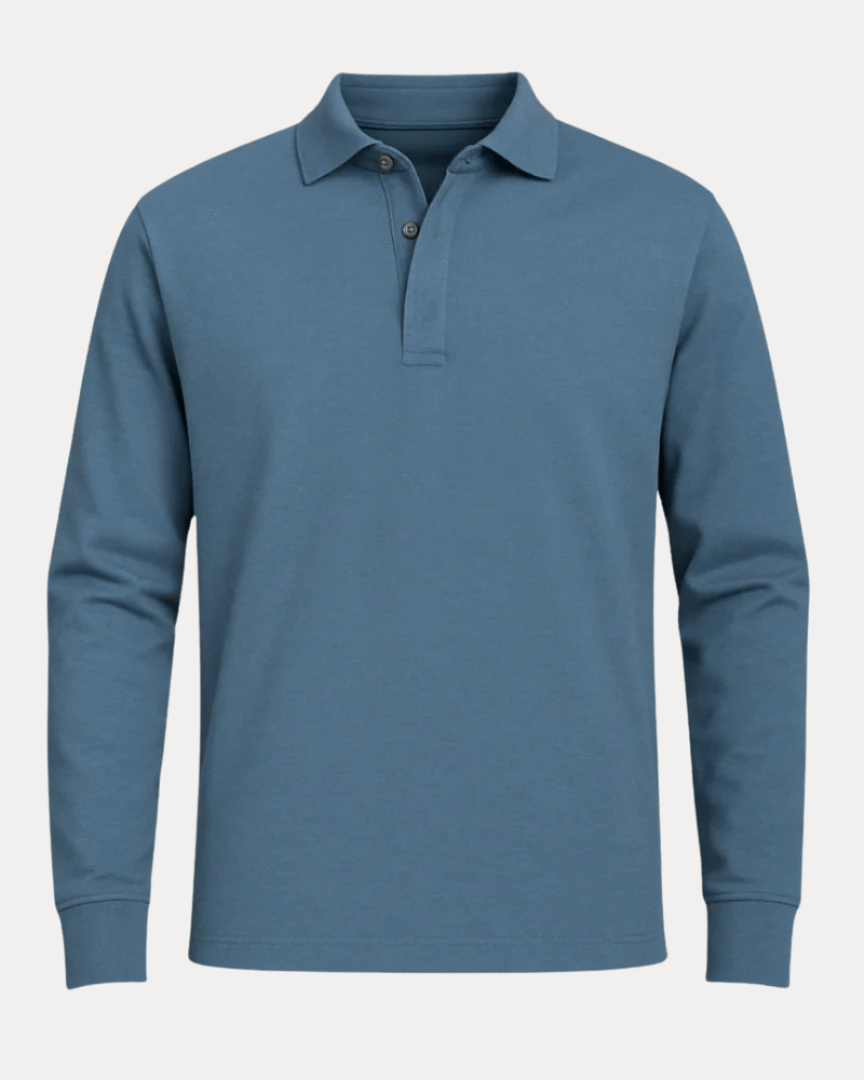 Aurazio Polo Cotone Premium Uomo Maniche Lunghe Comfort Tutto Il Giorno Stile Senza Sforzo Lavoro