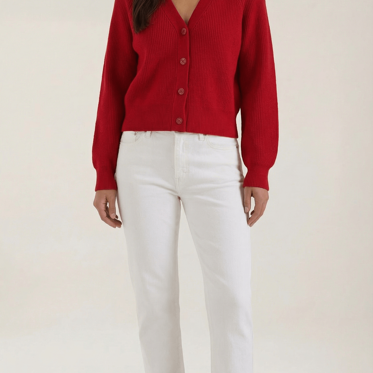 Aurazio Cardigan Bottonato Scollo a V per Donna