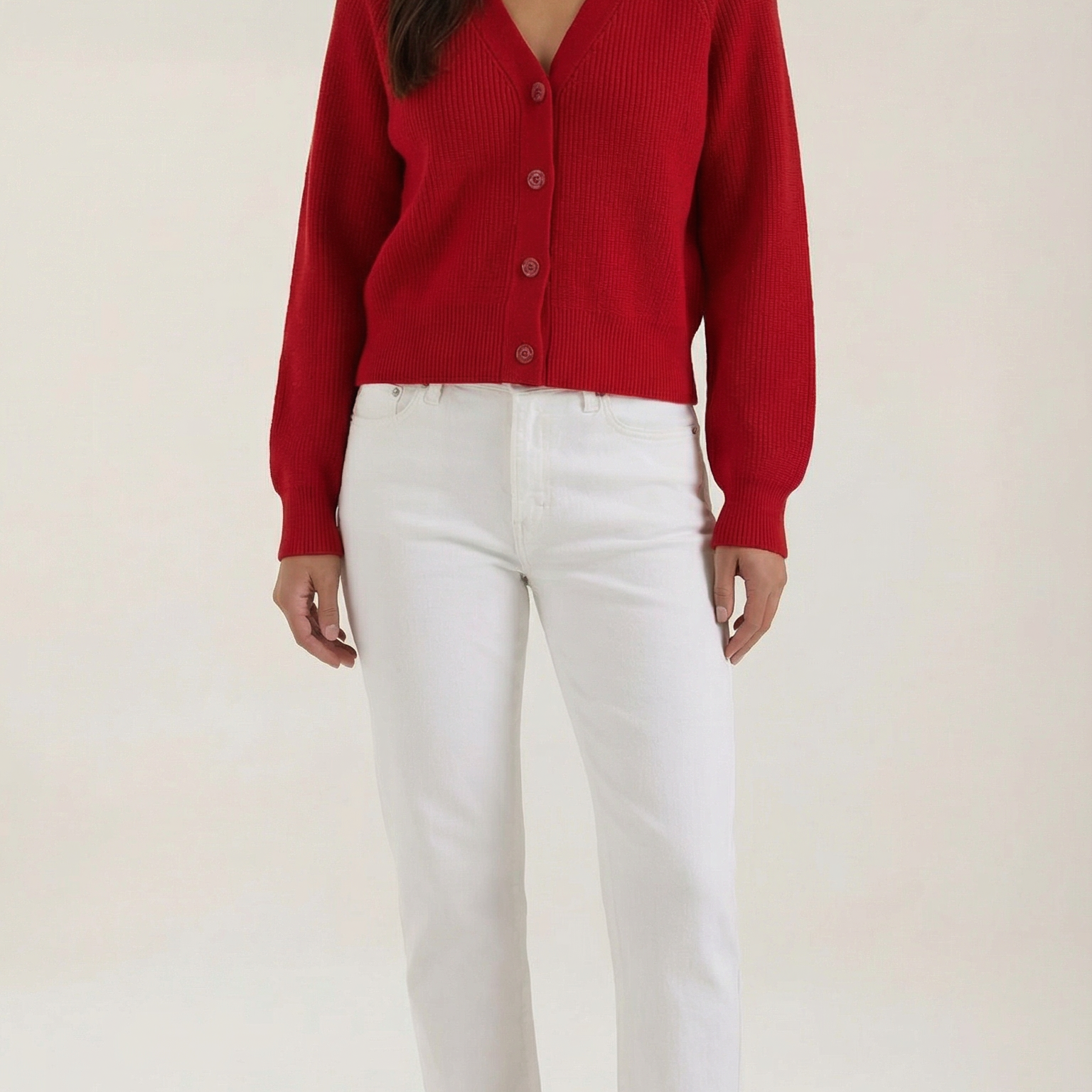 Aurazio Cardigan Bottonato Scollo a V per Donna