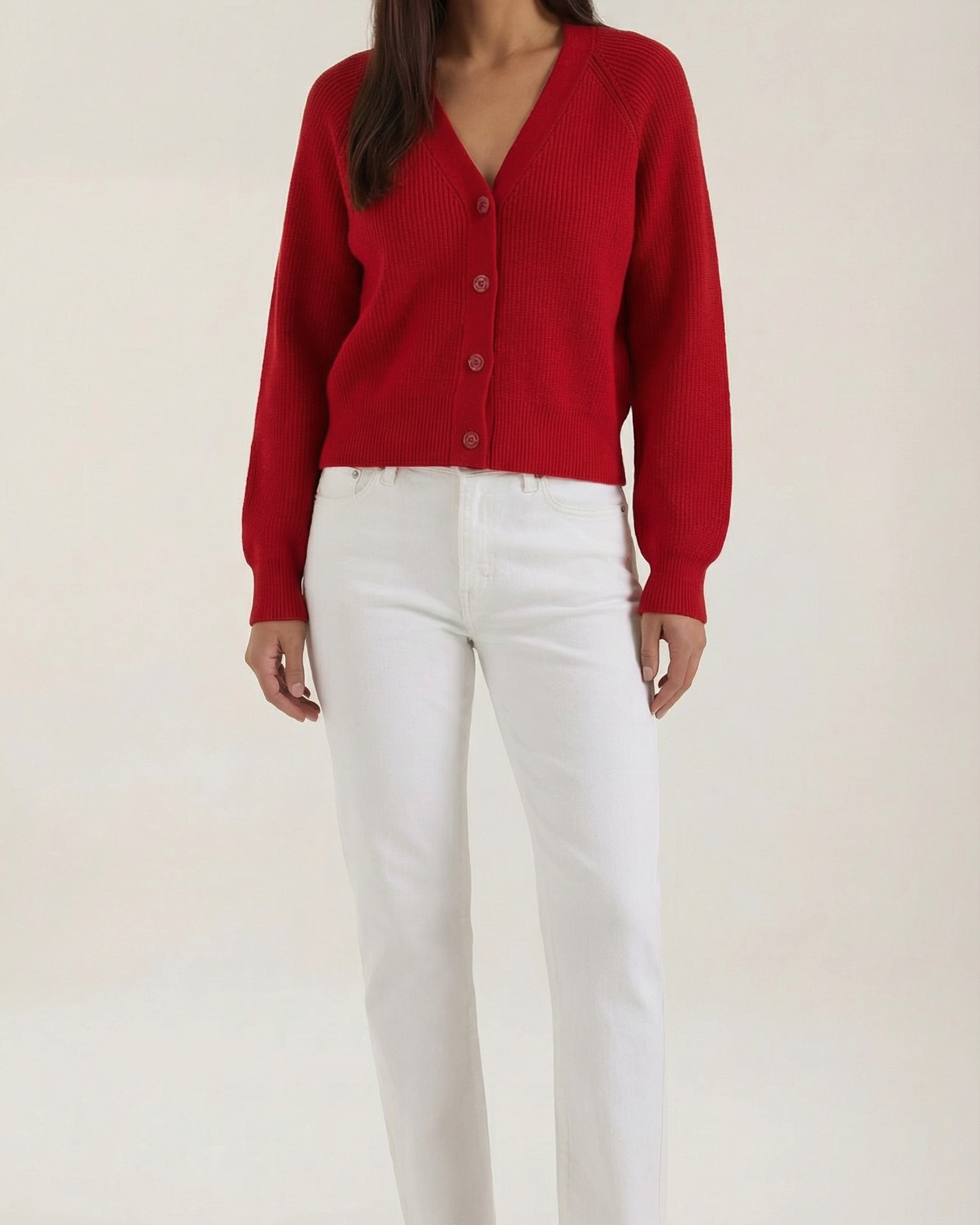 Cardigan Donna Bottonato Scollo a V Morbido Intramontabile