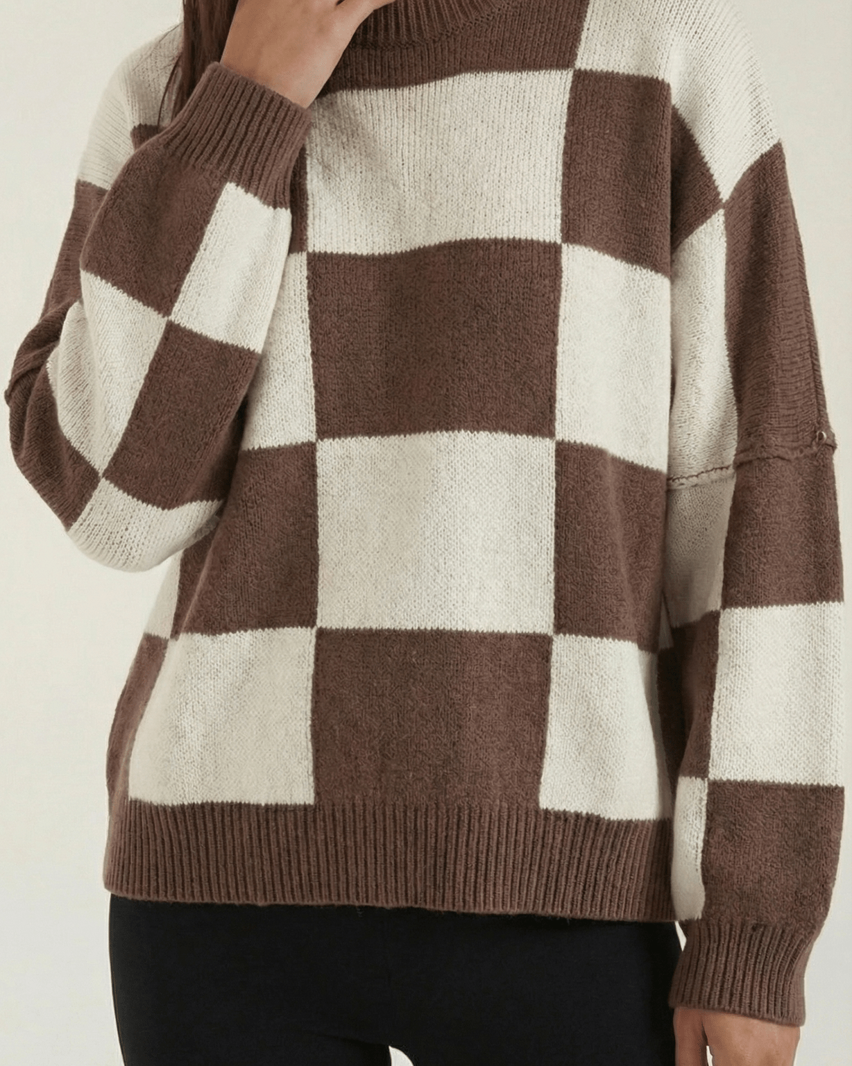 Aurazio Maglione a Quadri Checkered da Donna