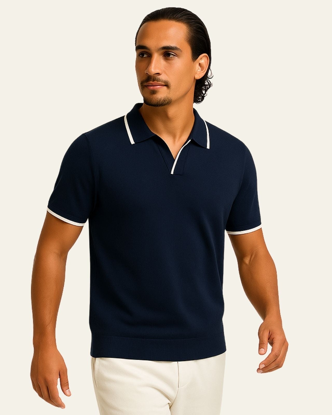 Aurazio Polo in Maglia Edge Elegante da uomo