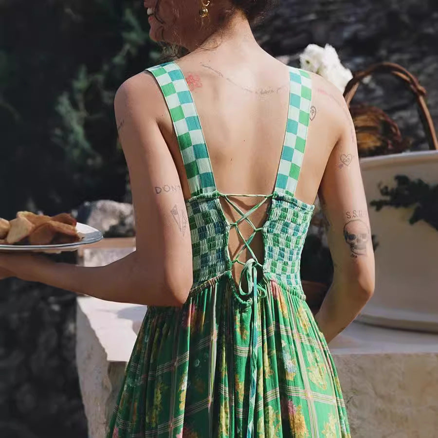 Aurazio Vestito Maxi Estampato Floreale da Donna
