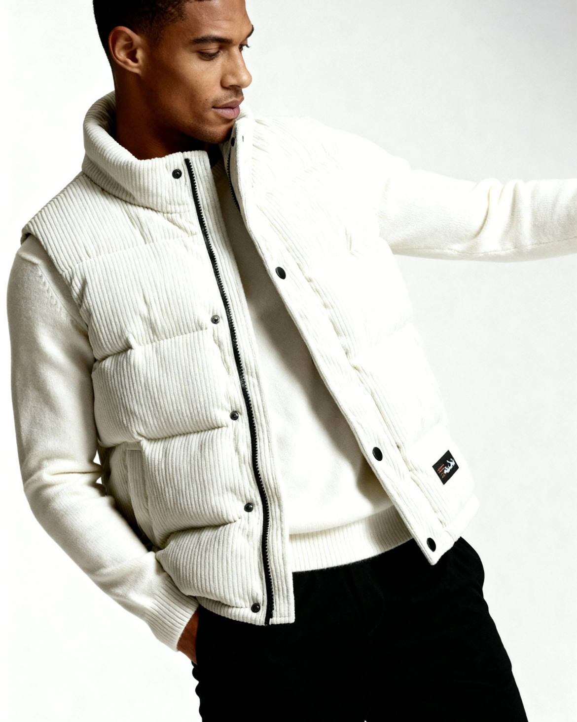 Aurazio Gilet imbottito in velluto a coste per unisex