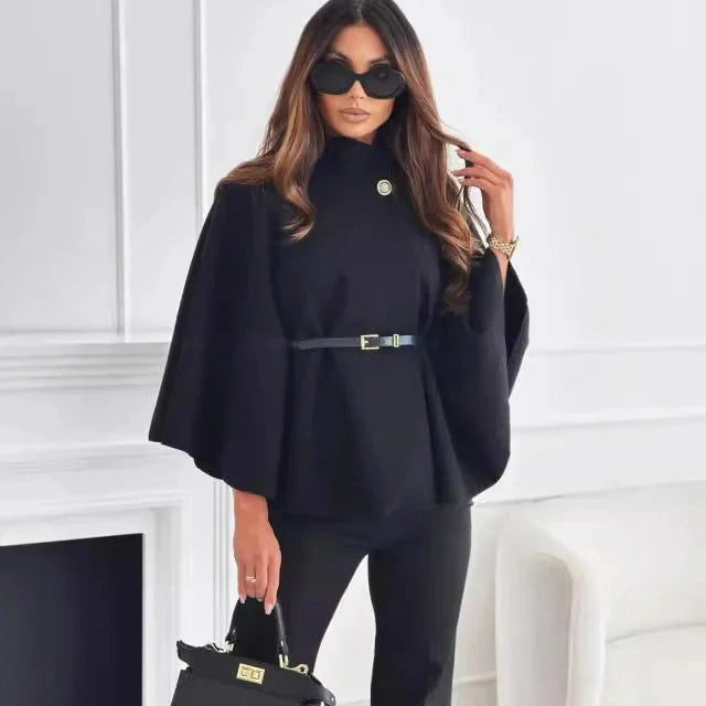 Aurazio Cappotto a Mantella con Cintura da donna