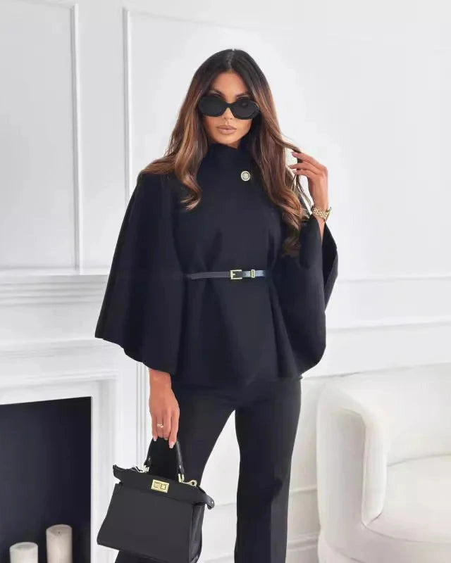 Aurazio Cappotto a Mantella con Cintura da donna