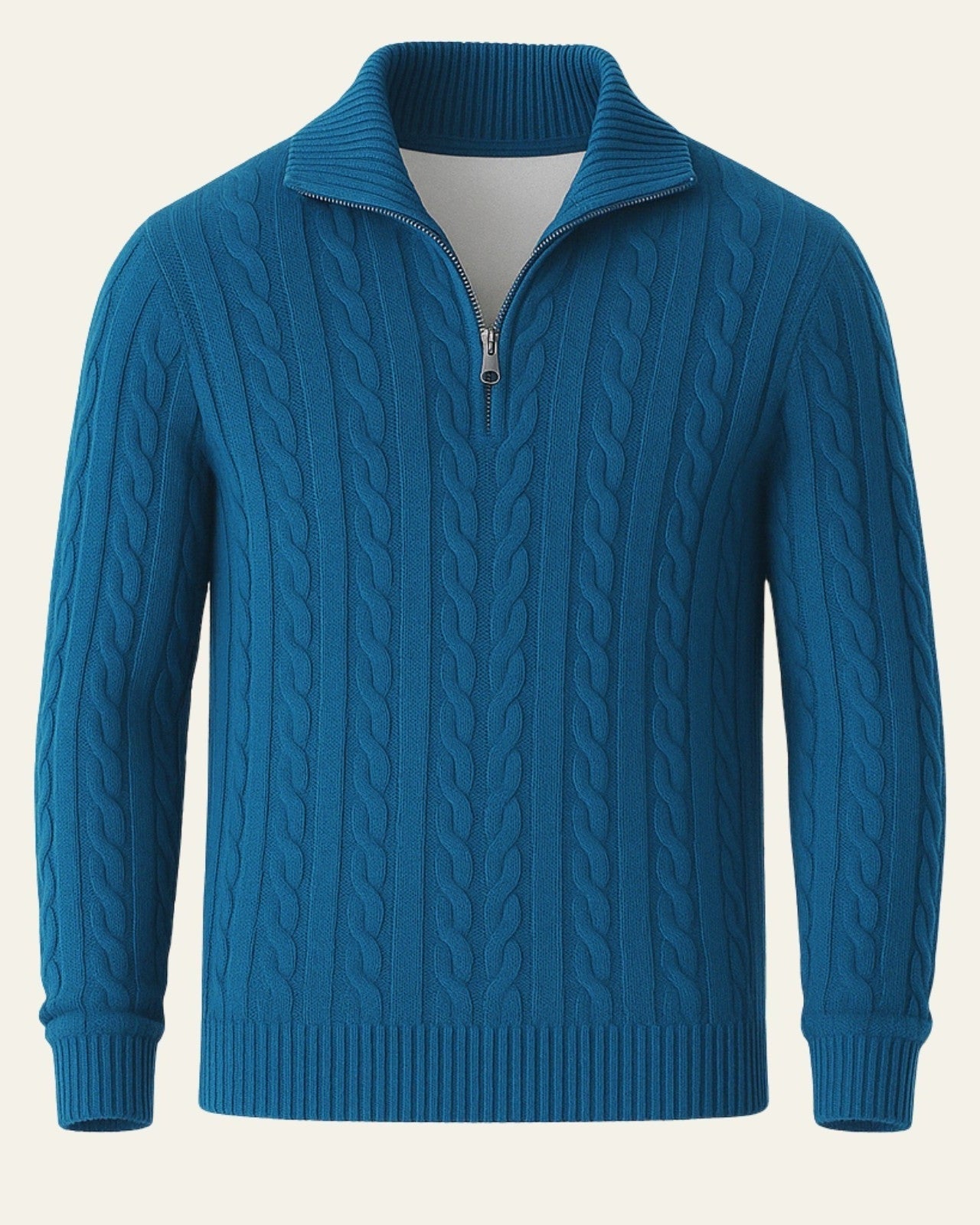 Aurazio Maglione lavorato a maglia con zip da uomo