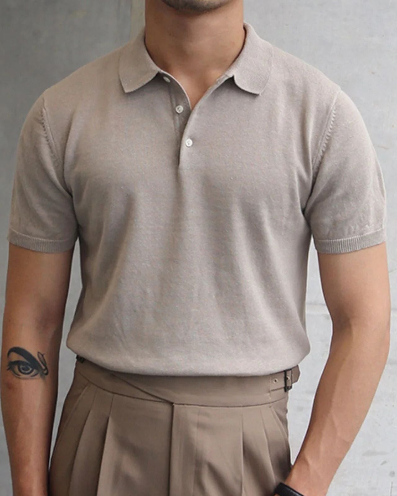 Aurazio Polo in cotone lavorato a maglia per uomo