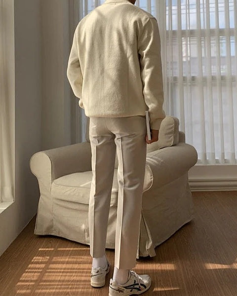 Aurazio Maglione polo in maglia morbida da uomo