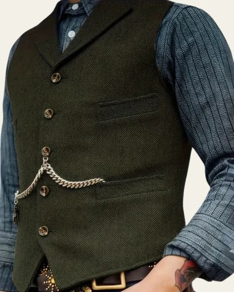 Aurazio Gilet in Tweed Classico per uomo