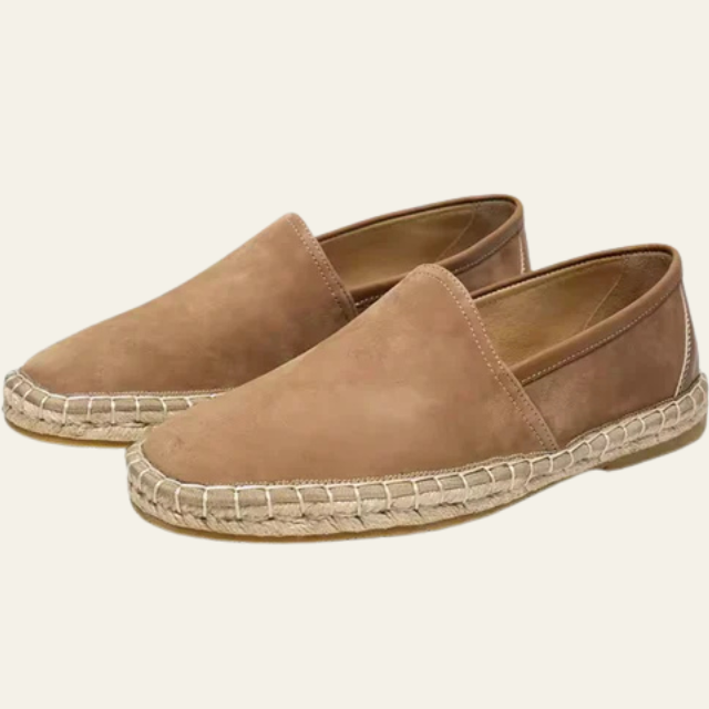 Aurazio Espadrilla In Camoscio Caramello Per Uomo