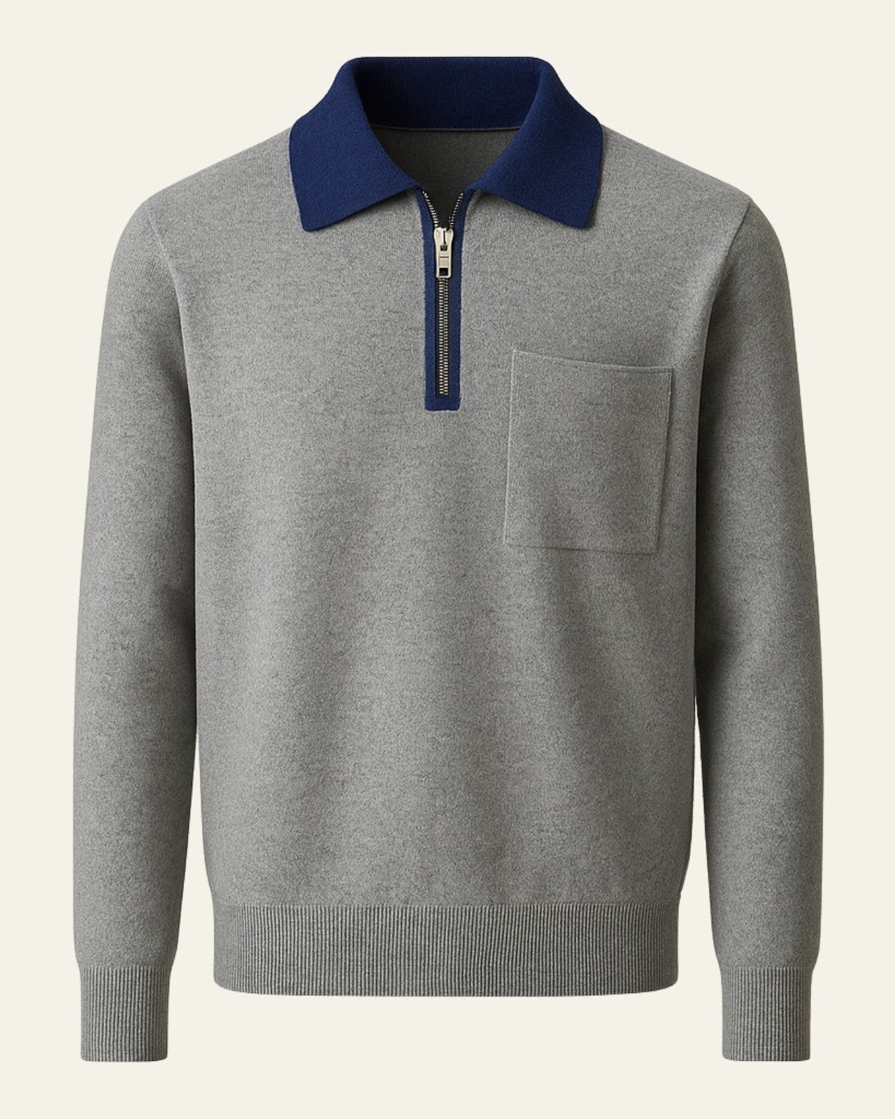 Aurazio Maglione in cashmere con zip da uomo