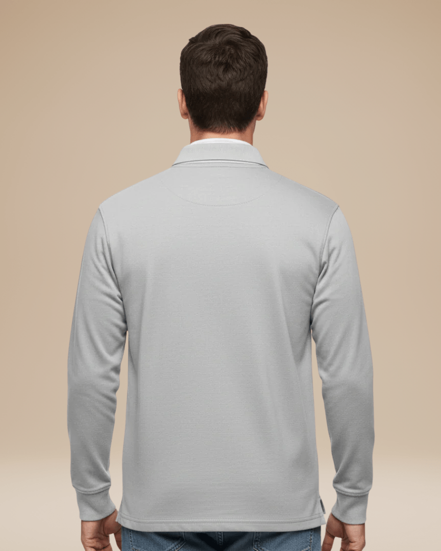 Aurazio Polo Cotone Premium Uomo Maniche Lunghe Comfort Tutto Il Giorno Stile Senza Sforzo Lavoro