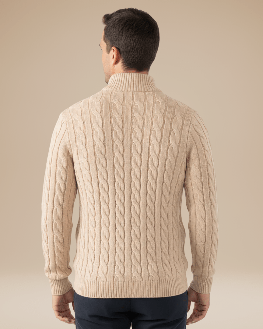 Aurazio Maglione A Treccia Con Mezza Zip Unisex Comfort E Stile Per Ogni Occasione