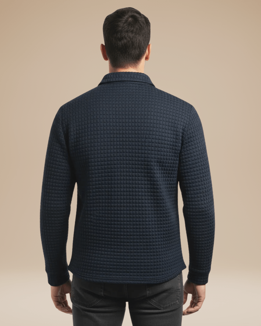 Aurazio Polo Uomo Maniche Lunghe In Maglia A Nido D Ape Calda Ed Elegante Traspirante E Comfort