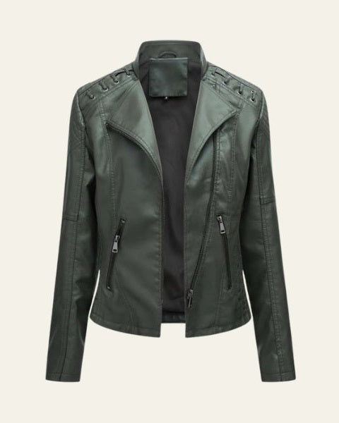 Aurazio Giacca in Pelle Vegana Rosa Cipria per Donne