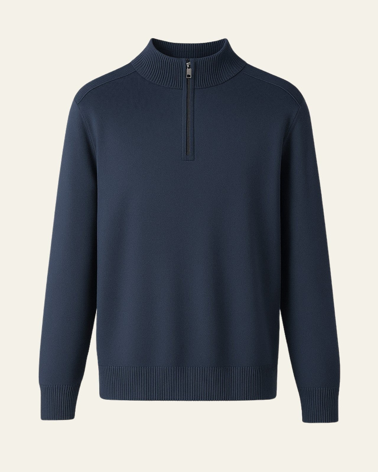 Aurazio Maglione di lana con zip parziale da uomo