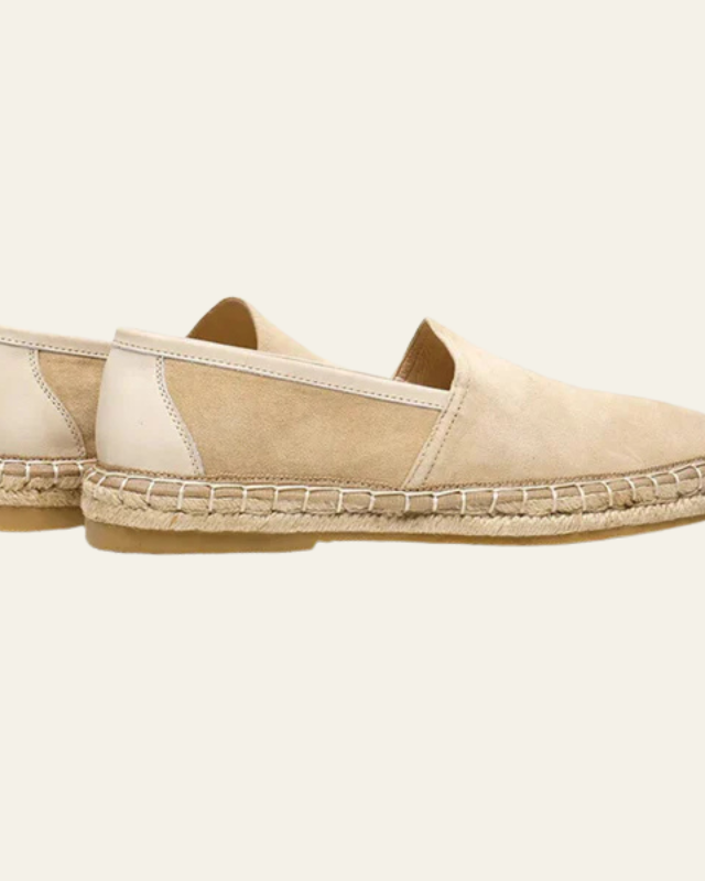 Aurazio Espadrilla in camoscio sabbia da uomo