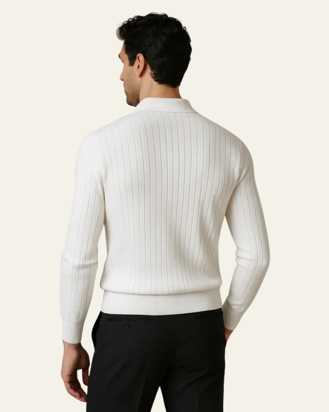 Aurazio Polo in maglia a coste aderente da uomo