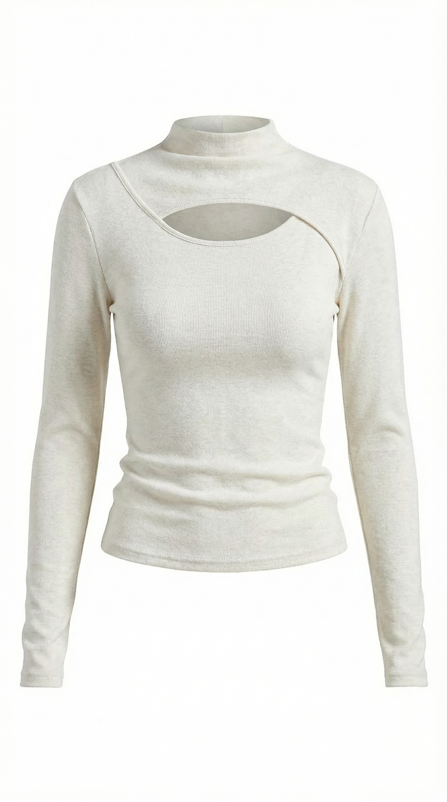 Aurazio Maglia a Maniche Lunghe con Tagli da Donna