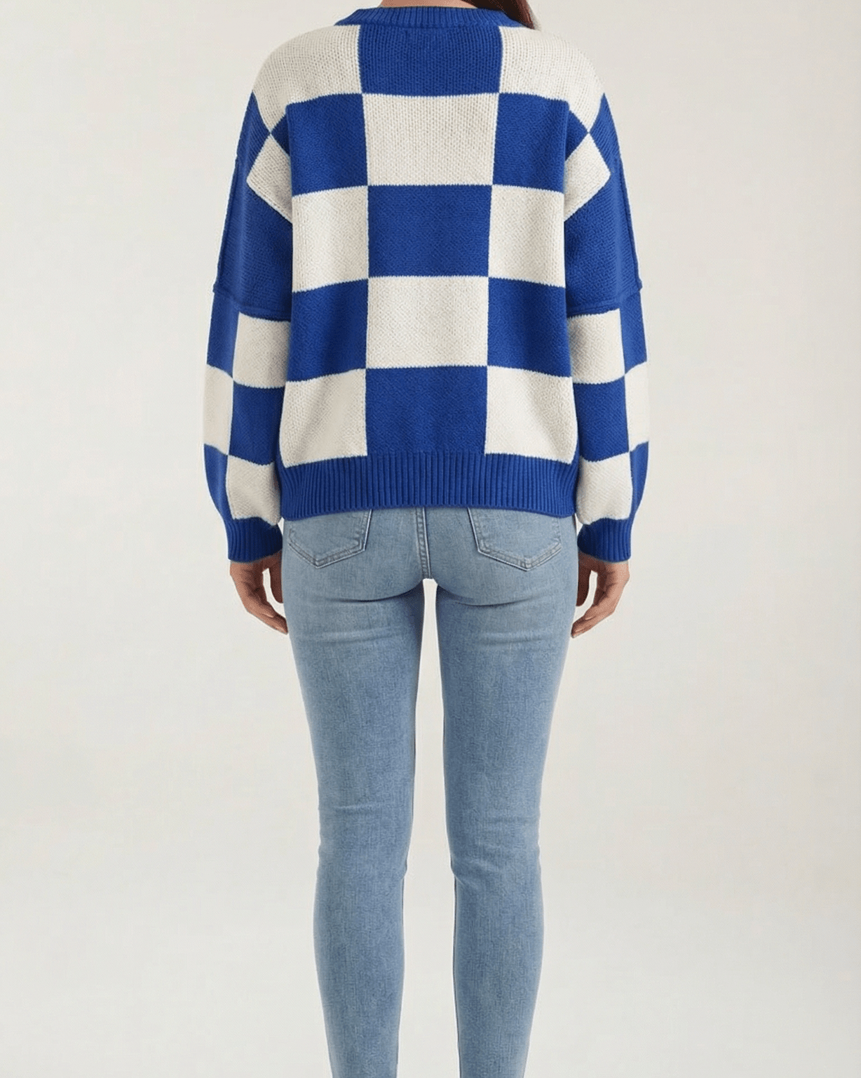 Aurazio Maglione a Quadri Checkered da Donna