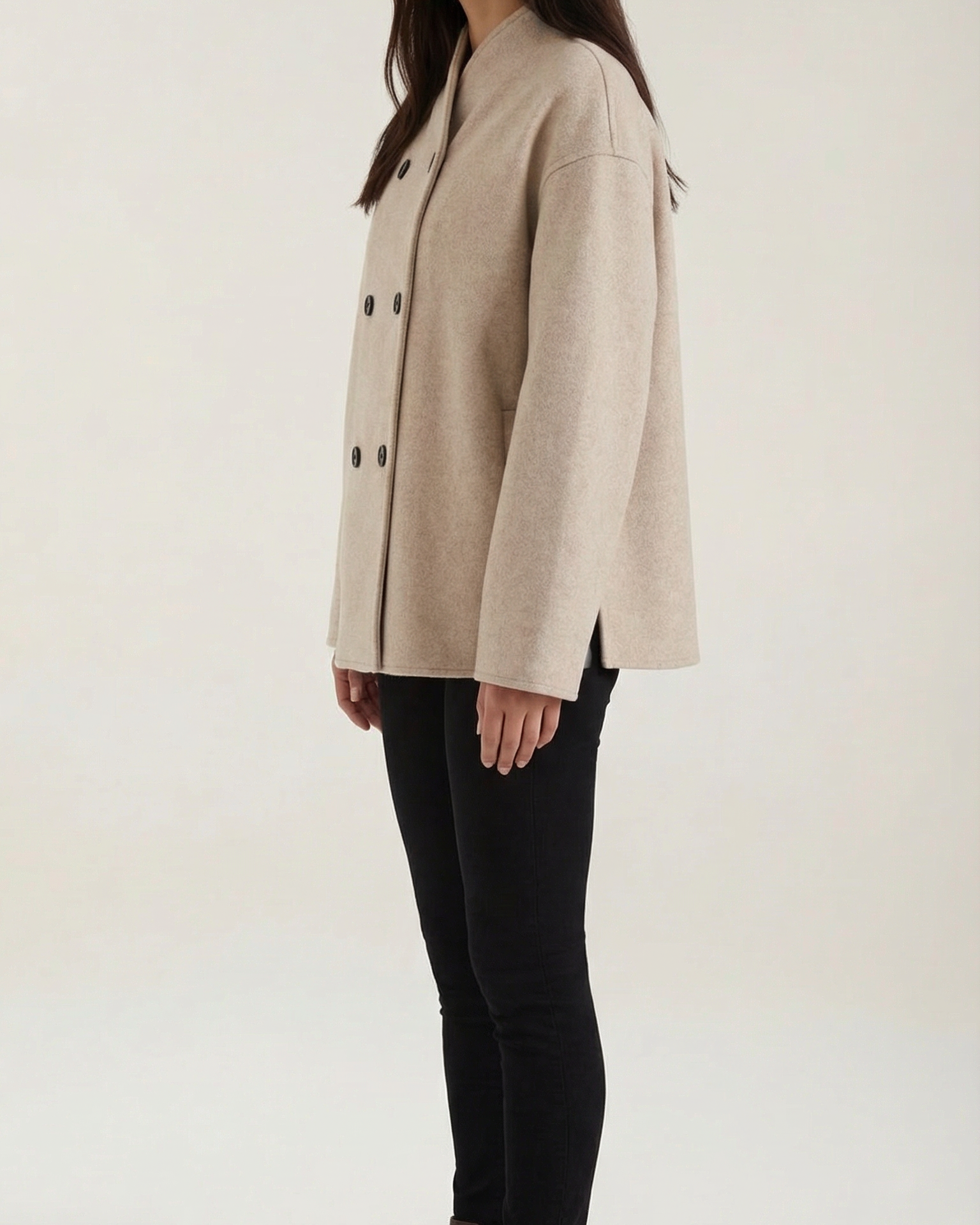 Giacca Donna Oversize con Bottoni Morbida Layering