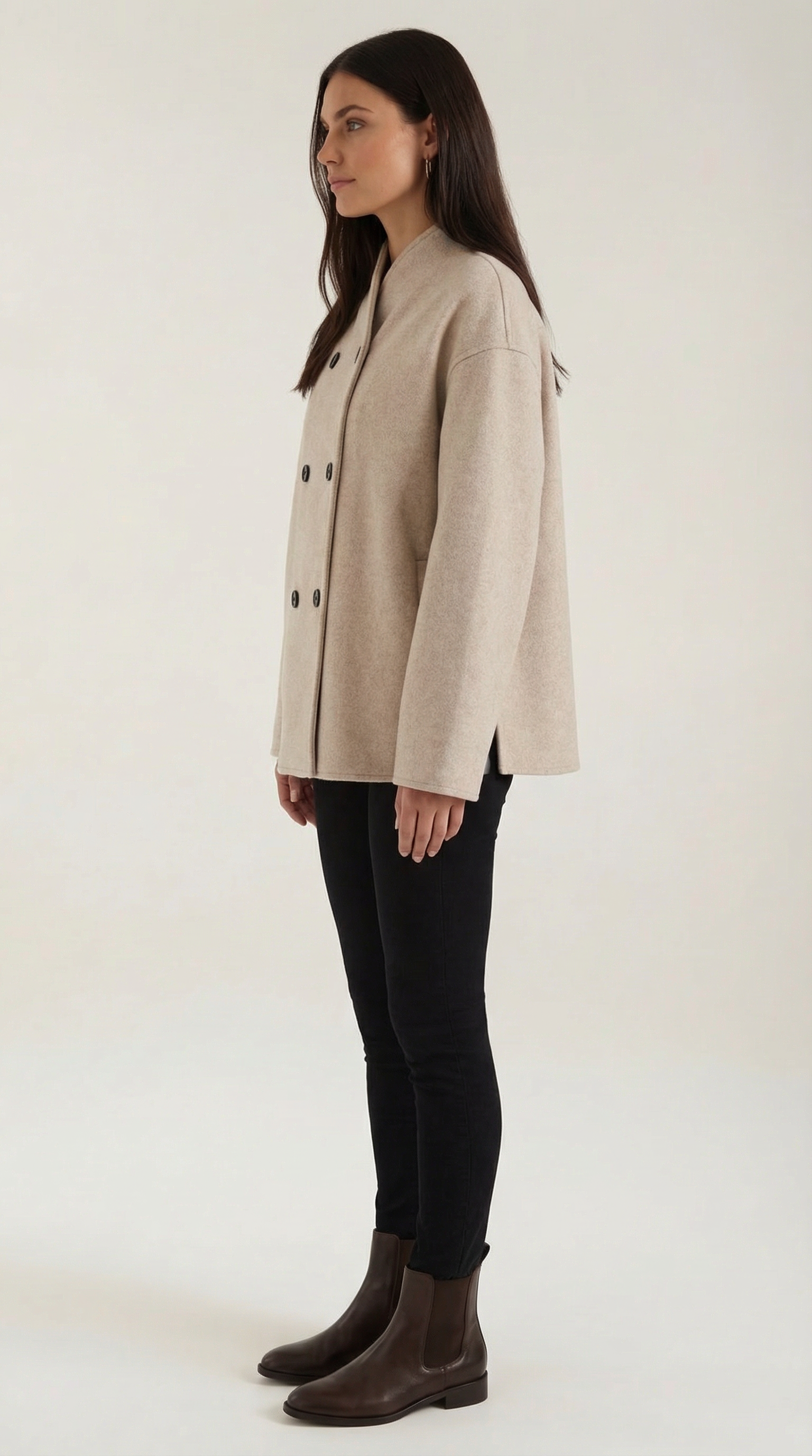 Aurazio Giacca Oversize con Bottoni da Donna