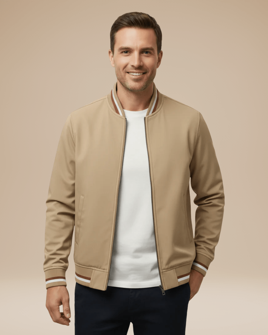 Aurazio Bomber Uomo Casual Colletto A Costine Per Vita Di Città Comfort E Stile Urbano