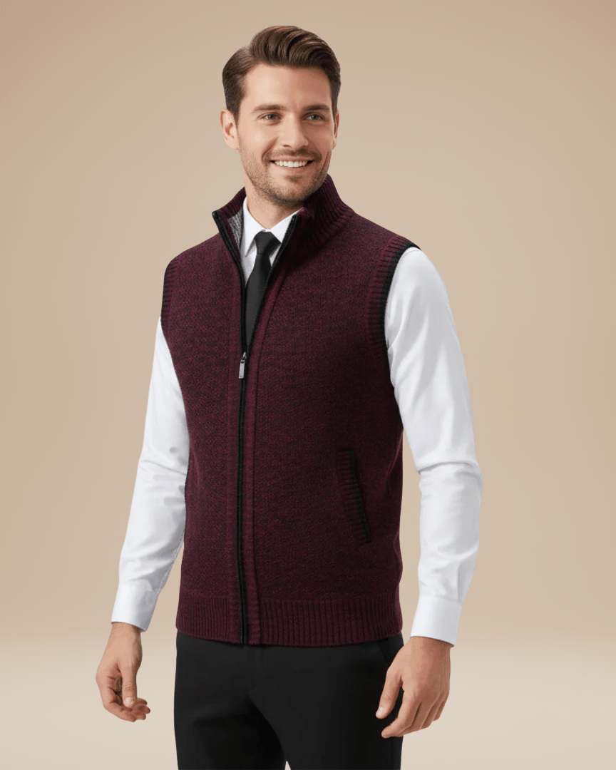 Aurazio Gilet In Maglia Uomo Lana Mista Leggero Caldo Versatile Per Camicie E T Shirt