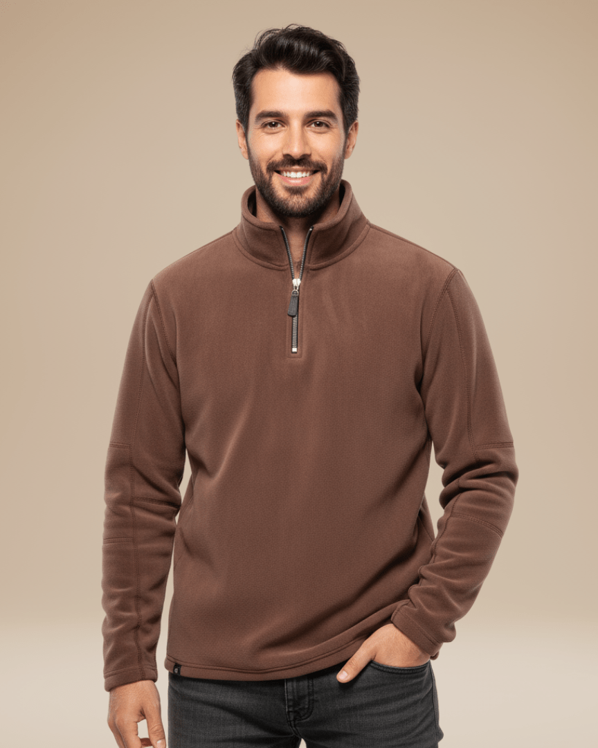 Aurazio Maglione In Pile Con Mezza Zip Unisex Caldo Leggero Per Trekking E Outdoor Protezione Collo Alto