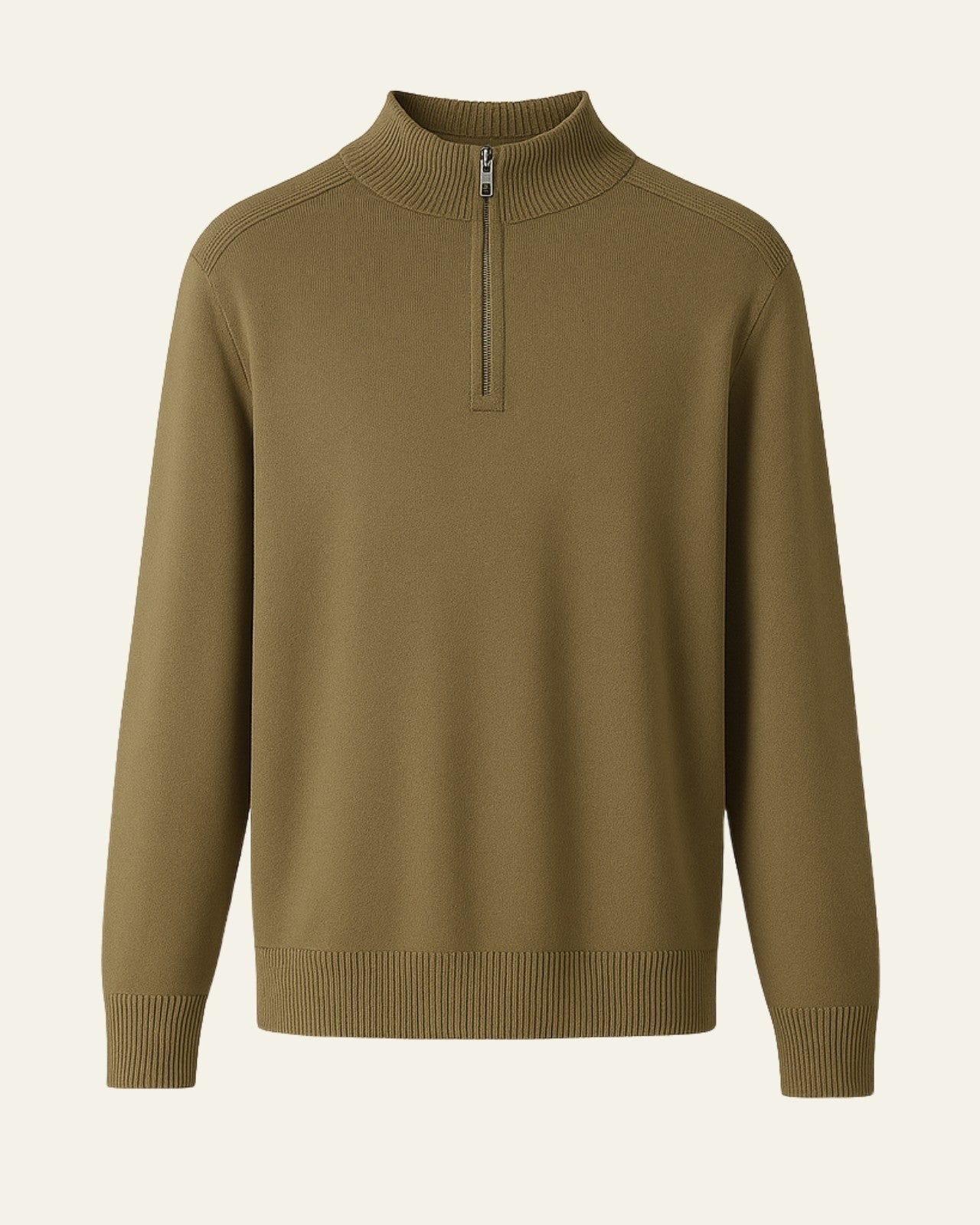 Aurazio Maglione di lana con zip parziale da uomo