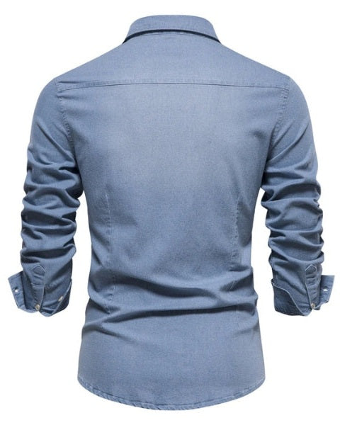 Aurazio Camicia di Jeans Classica da Uomo