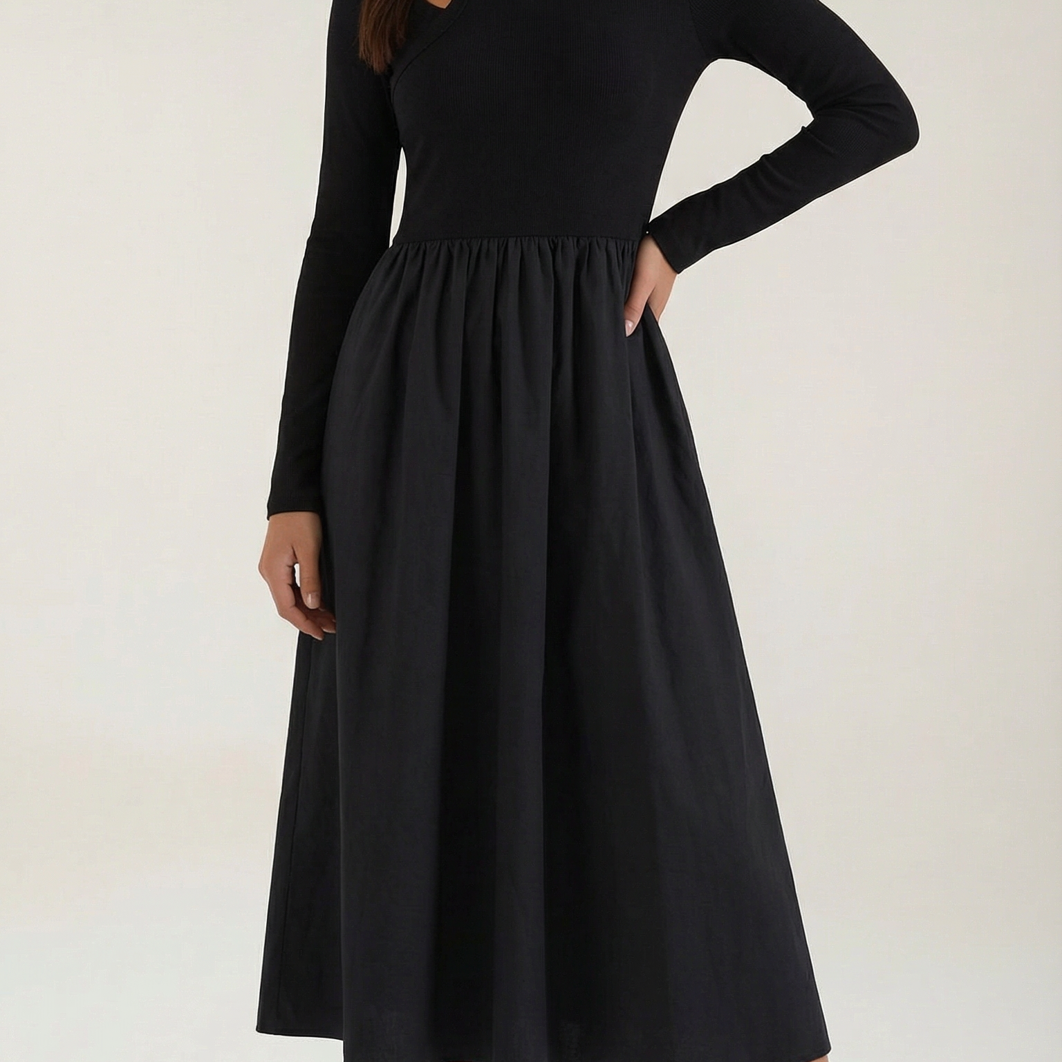 Aurazio Vestito Maxi con Maniche Lunghe per Donna
