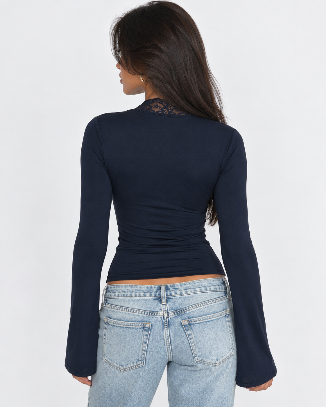Top Donna in Pizzo Aderente Elasticizzato Seconda Pelle