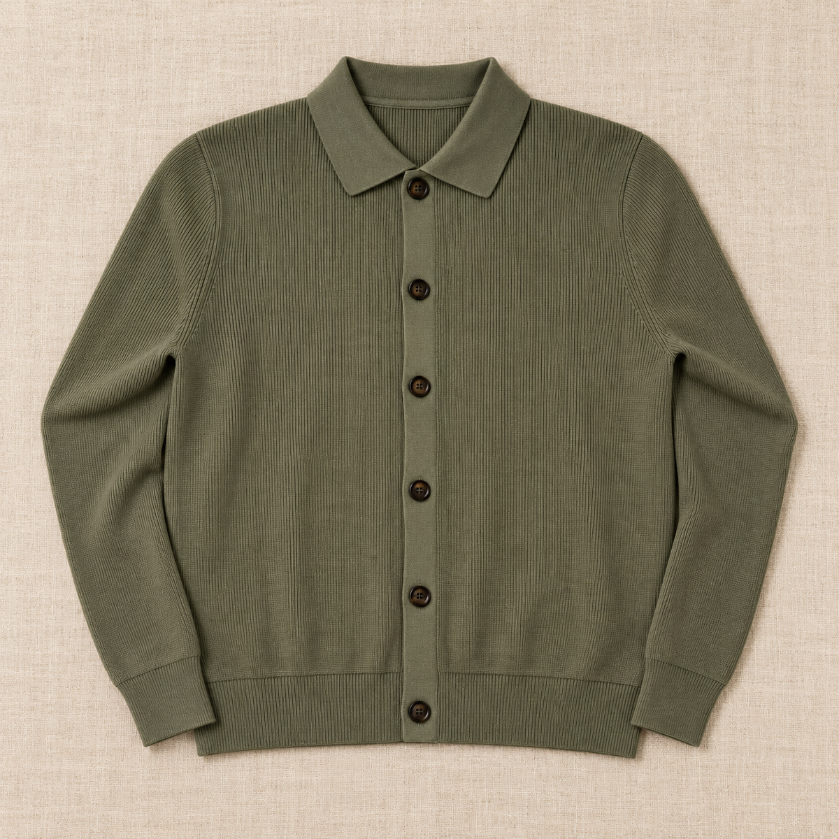 Cardigan Uomo Misto Lana con Colletto Strutturato Caldo
