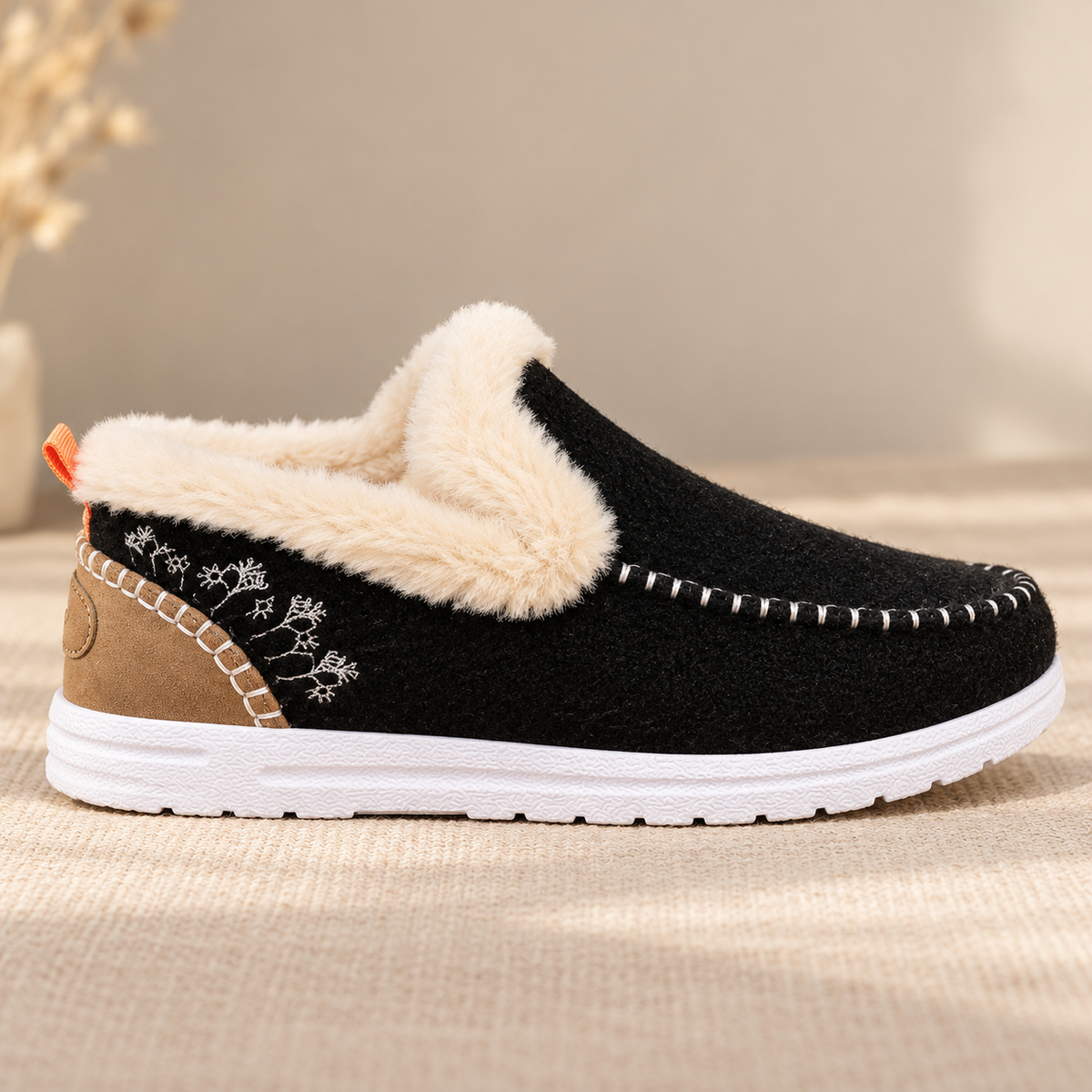 Mocassini Donna Invernali Foderati Caldi Slip-On Suola PVC