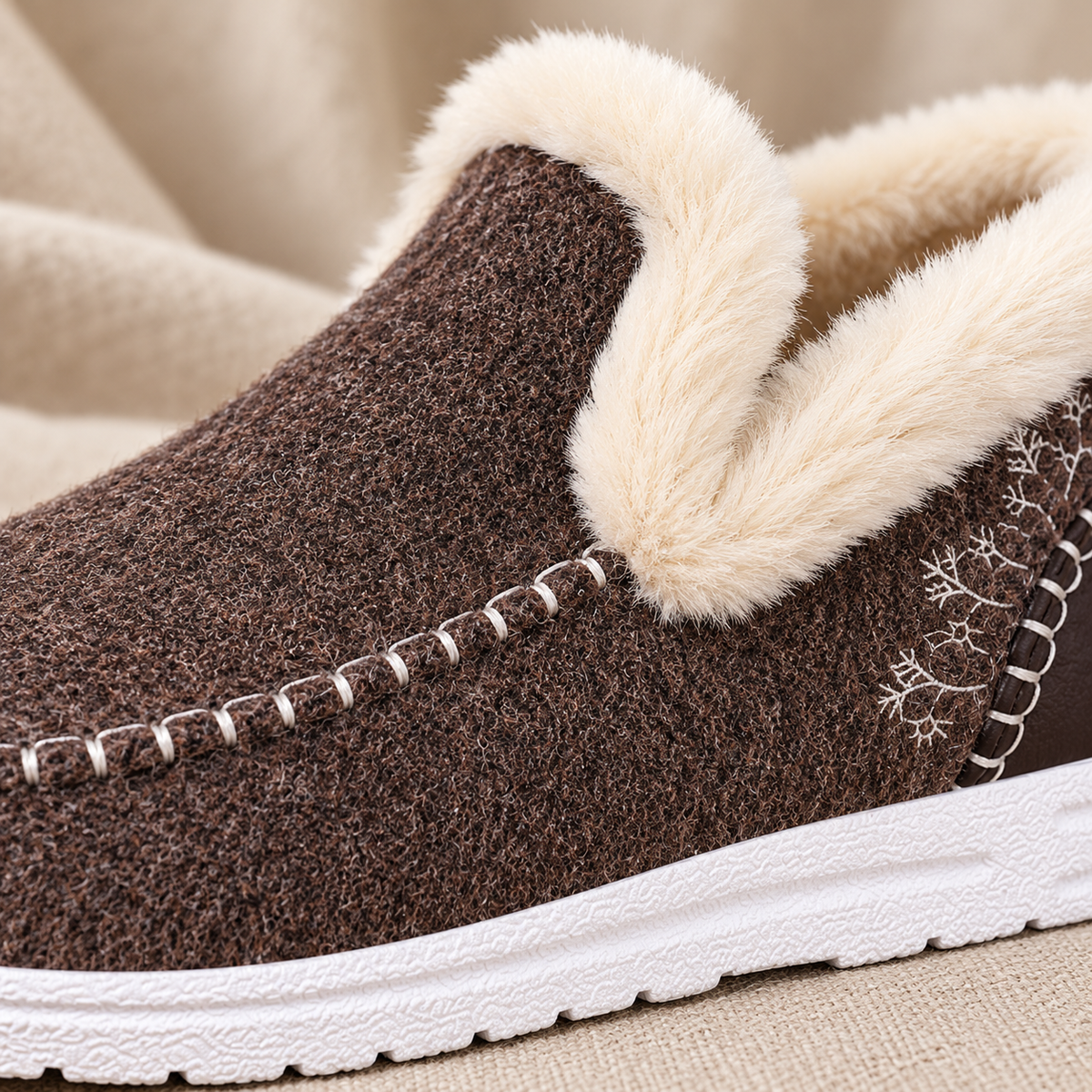 Mocassini Donna Invernali Foderati Caldi Slip-On Suola PVC