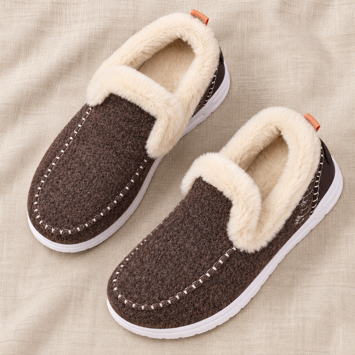 Mocassini Donna Invernali Foderati Caldi Slip-On Suola PVC