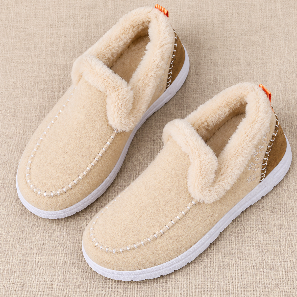 Mocassini Donna Invernali Foderati Caldi Slip-On Suola PVC