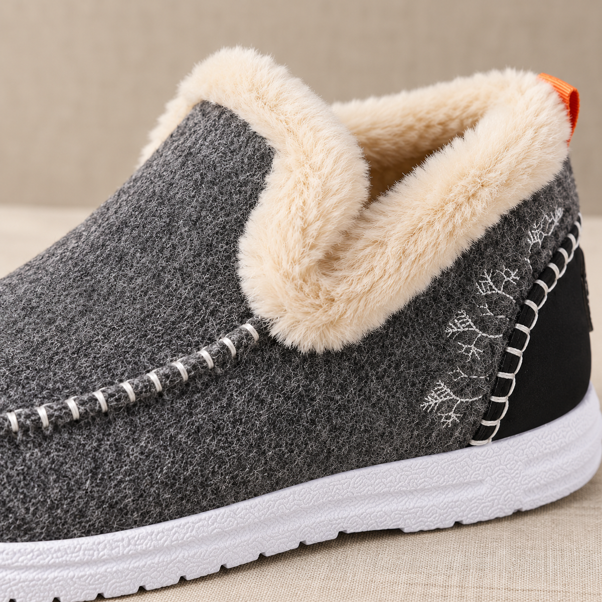 Mocassini Donna Invernali Foderati Caldi Slip-On Suola PVC