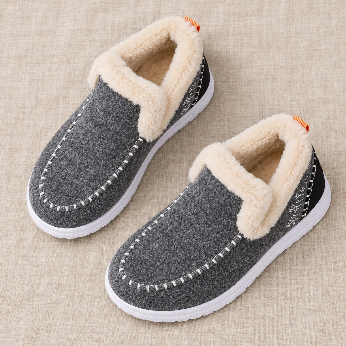 Mocassini Donna Invernali Foderati Caldi Slip-On Suola PVC