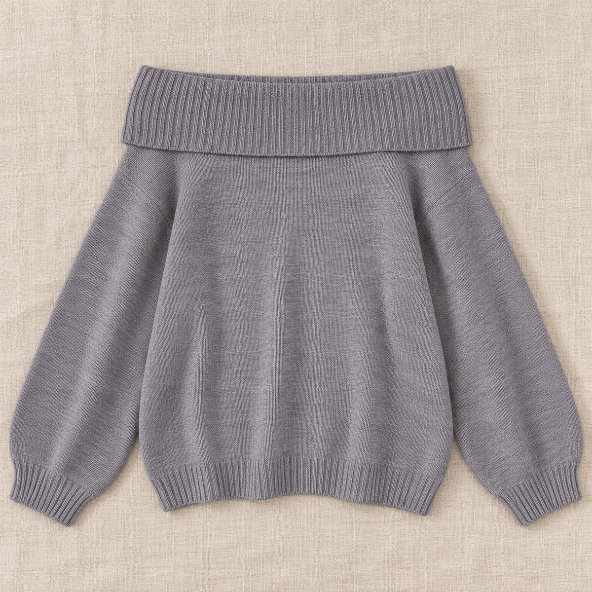 Maglione Donna Rilassato Spalle Scoperte in Maglia Morbida